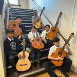 Here are some of our new Kithara Project Detroit guitar program students with the our fabulous teacher, Tony DiMambro.