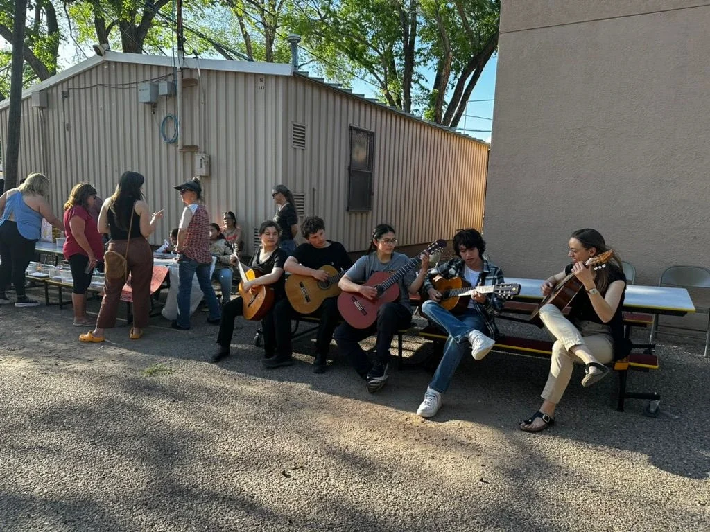 Kithara Project Albuquerque students performing at a spring fair at Valle Vista Elementary School under the direction of Genevieve Leitner. May 2024.