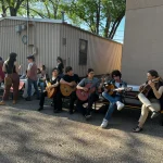 Kithara Project Albuquerque students performing at a spring fair at Valle Vista Elementary School under the direction of Genevieve Leitner.